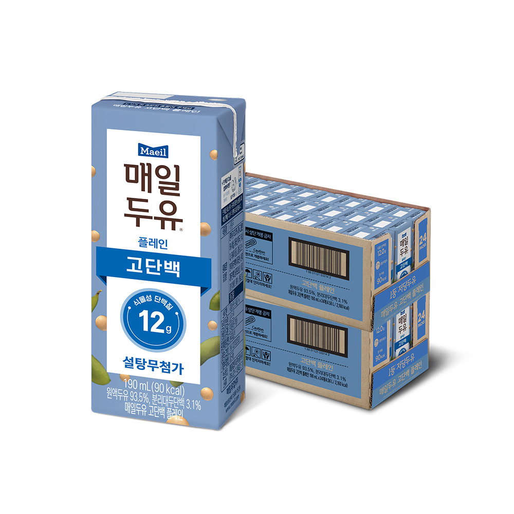 매일두유 고단백 플레인 저당두유 190ml 48팩