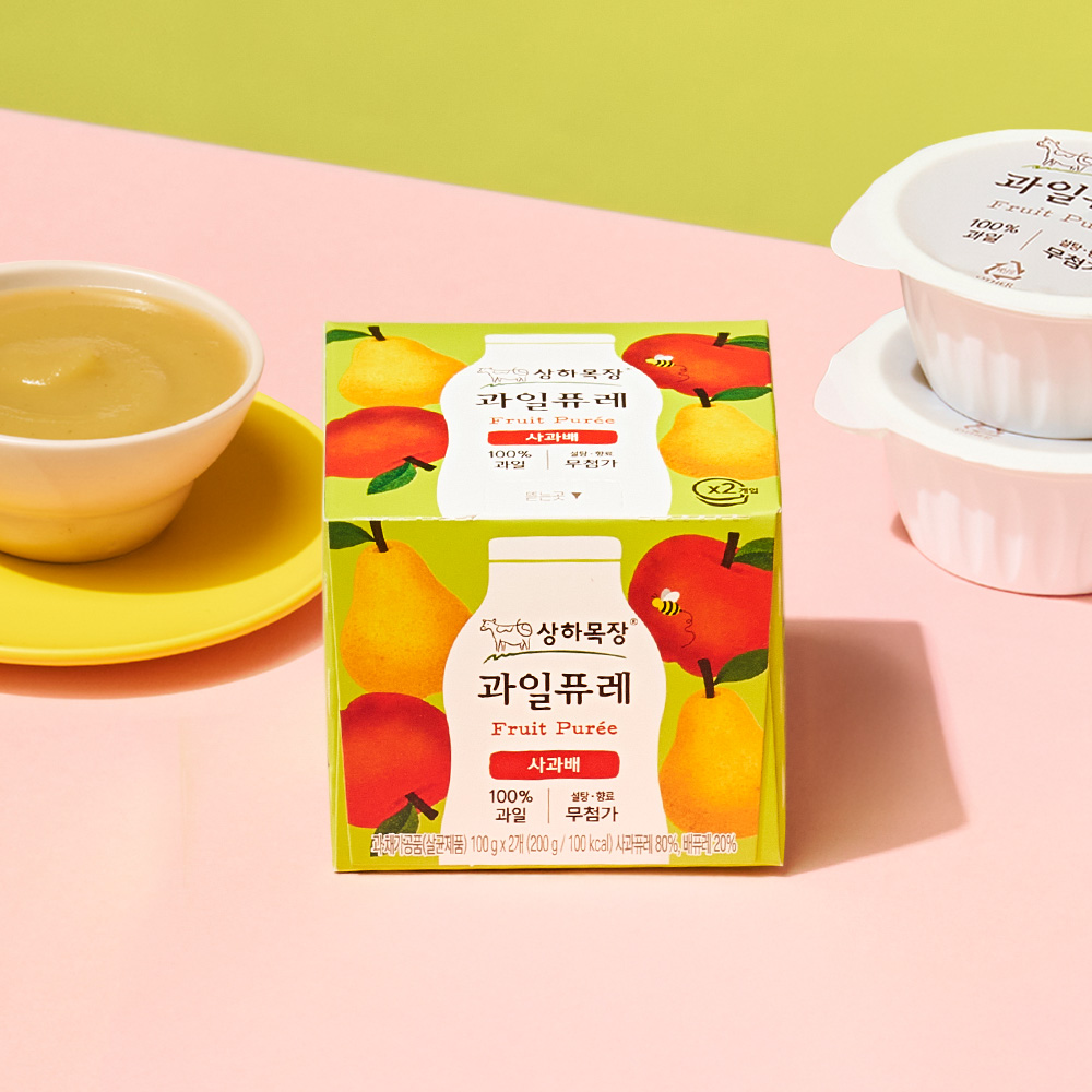 상하목장 과일퓨레 사과배 200g 6세트 (총 12개입)