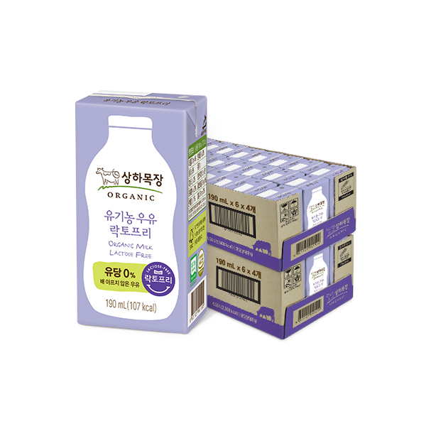 상하목장 유기농 우유 락토프리 190ml 48팩