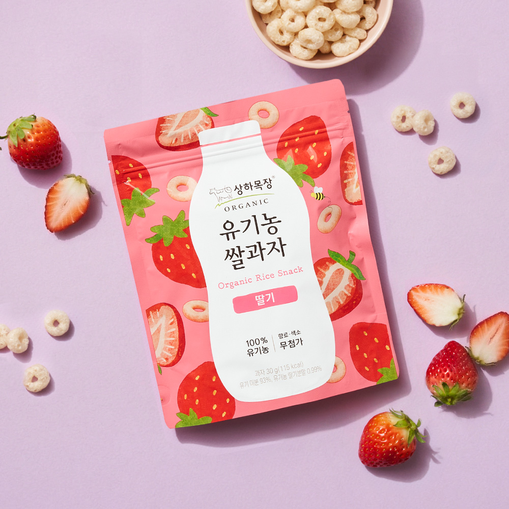 상하목장 유기농 쌀과자 딸기 30g 8봉