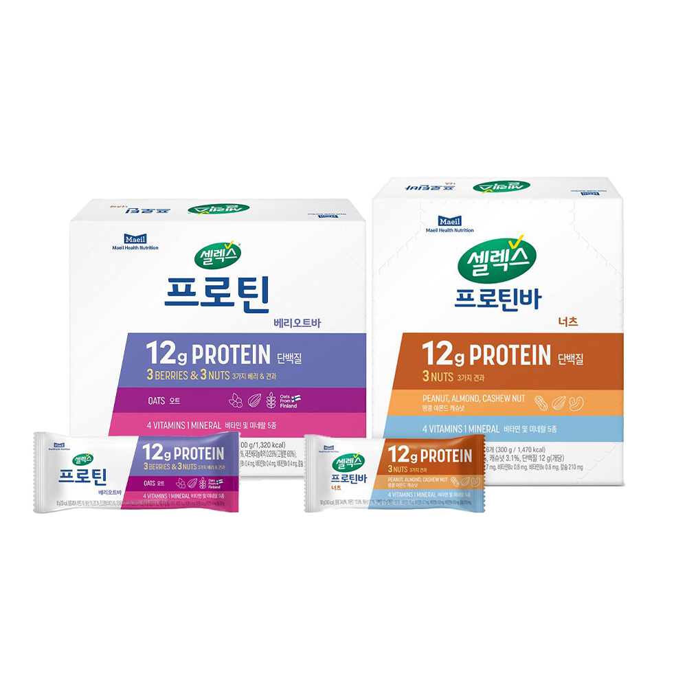 셀렉스 프로틴바 (베리오트 50g 6개+너츠바 50g 6개)
