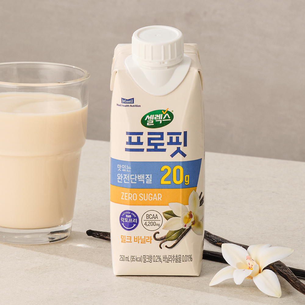 셀렉스 프로핏 완전단백질 음료 밀크 바닐라 250ml 18팩